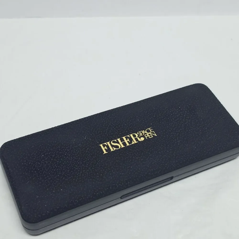 Fisher Original Astronaut Classic Space Pen Gunmetal Gold Tone Rim With Box
